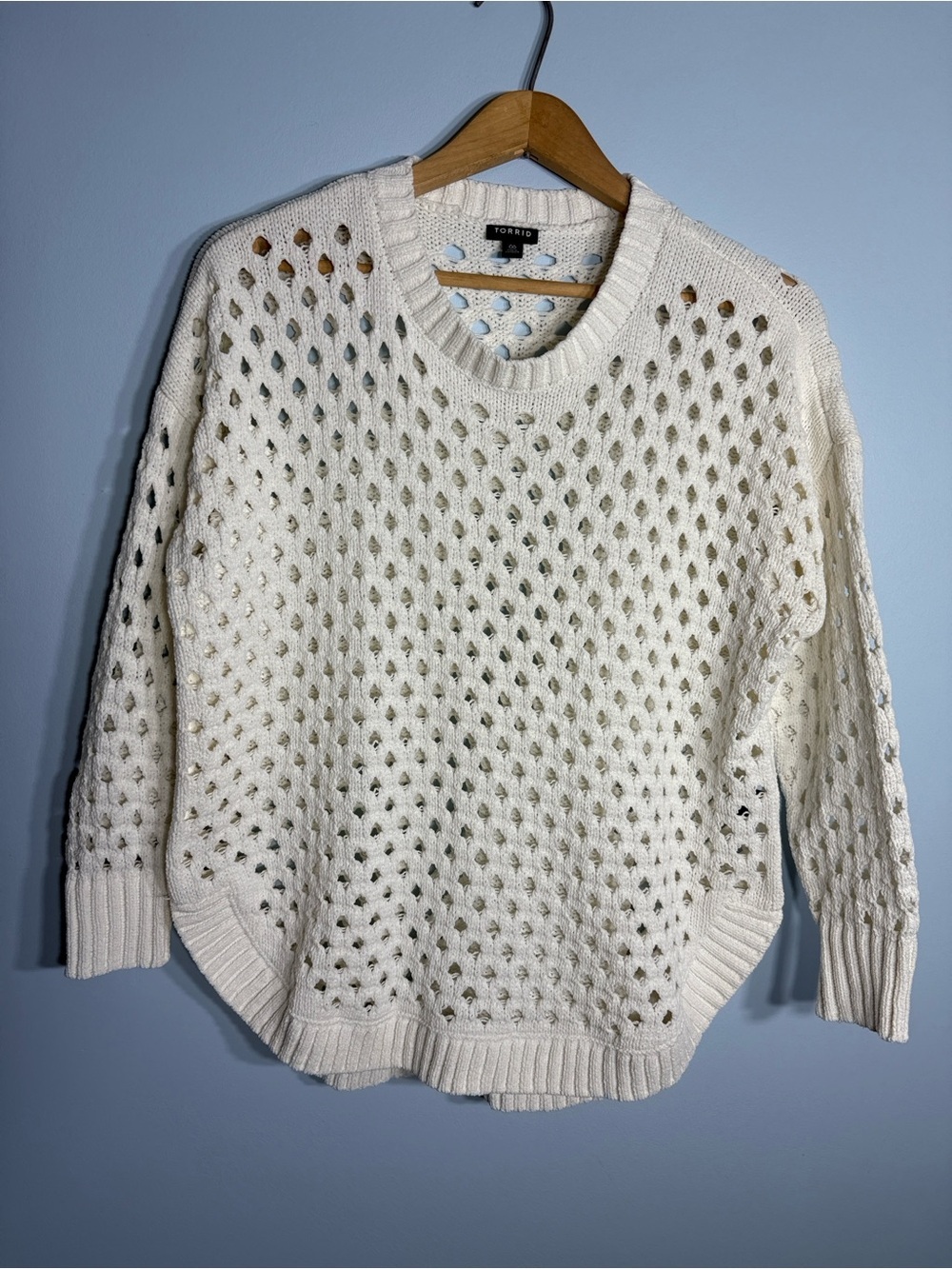 Torrid Chenille Pullover Sweater White Size 00 Large to XL – Cozy Knit - Picture 2 of 9